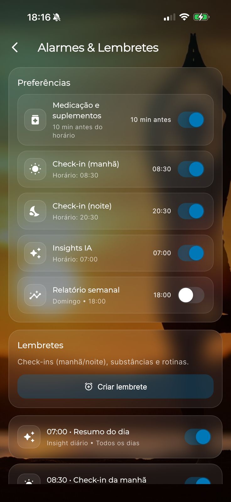 Lembretes inteligentes